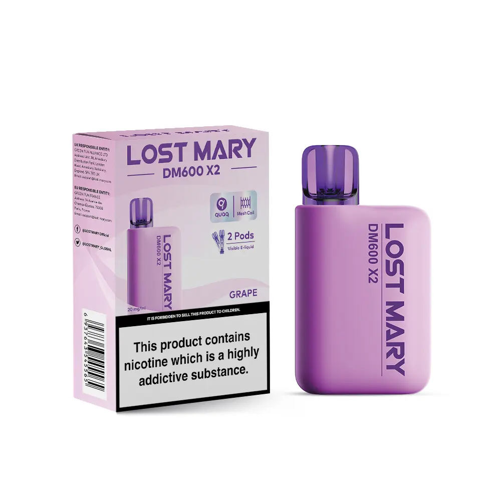 Grape by Lost Mary DM1200 Disposable Vape Kit 20mg