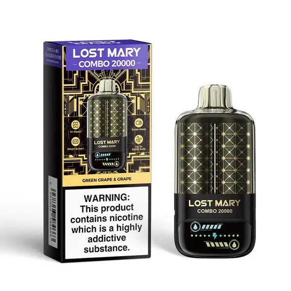 Green Grape & Grape Lost Mary Combo 20000 Puffs Switch & Mix 3 in 1 Disposable Vapes