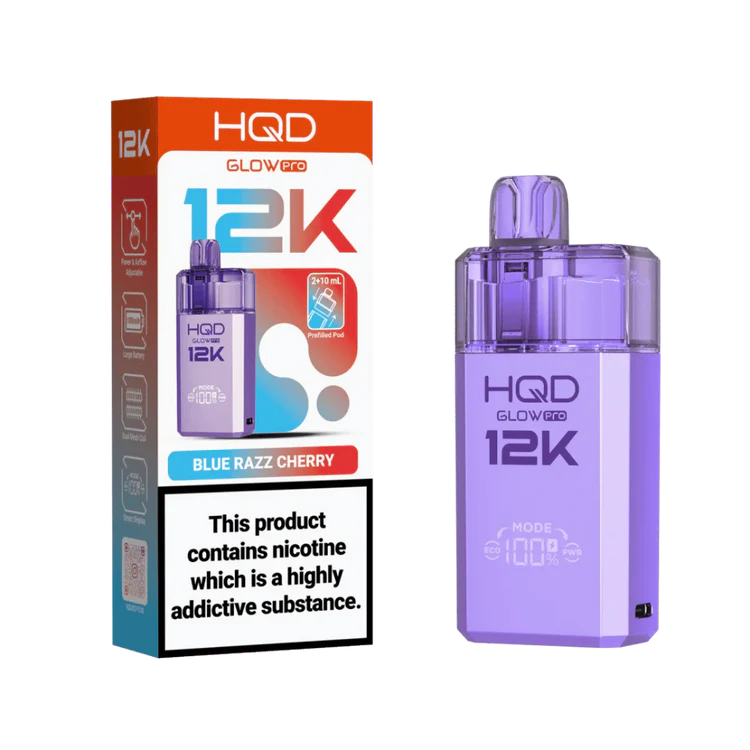 Blue Razz Cherry HQD Glow Pro 12K Prefilled Pod Kit