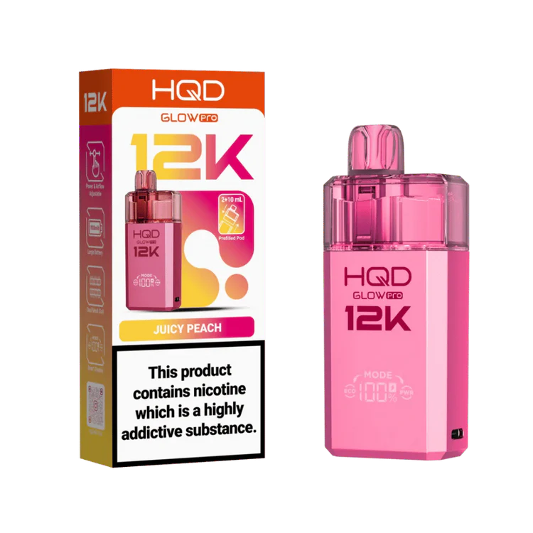 Juicy Peach HQD Glow Pro 12K Prefilled Pod Kit