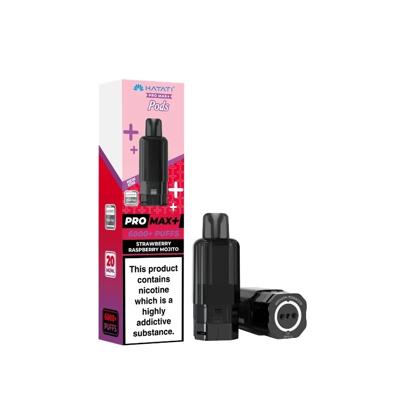 Hayati Pro Max Plus Pods 6000 Puffs - 20mg | Strawberry Raspberry Mojito