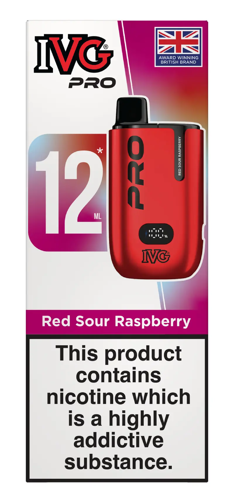 Red Sour Raspberry IVG PRO 12 Pod Kit