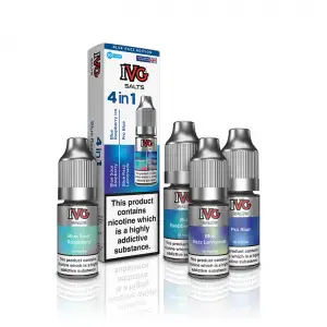 Blue Razz Edition 4 in 1 Nic Salt E-Liquid by IVG (4 x 10ml)