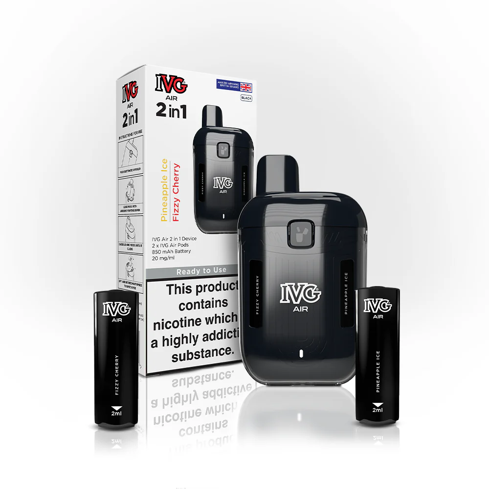 Black(2 in 1)IVG Air 2 in 1 Disposable Vape Starter Kit