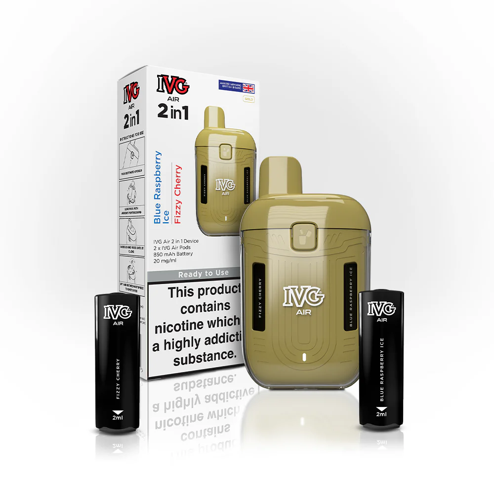 Gold (2 in 1) IVG Air 2 in 1 Disposable Vape Starter Kit 