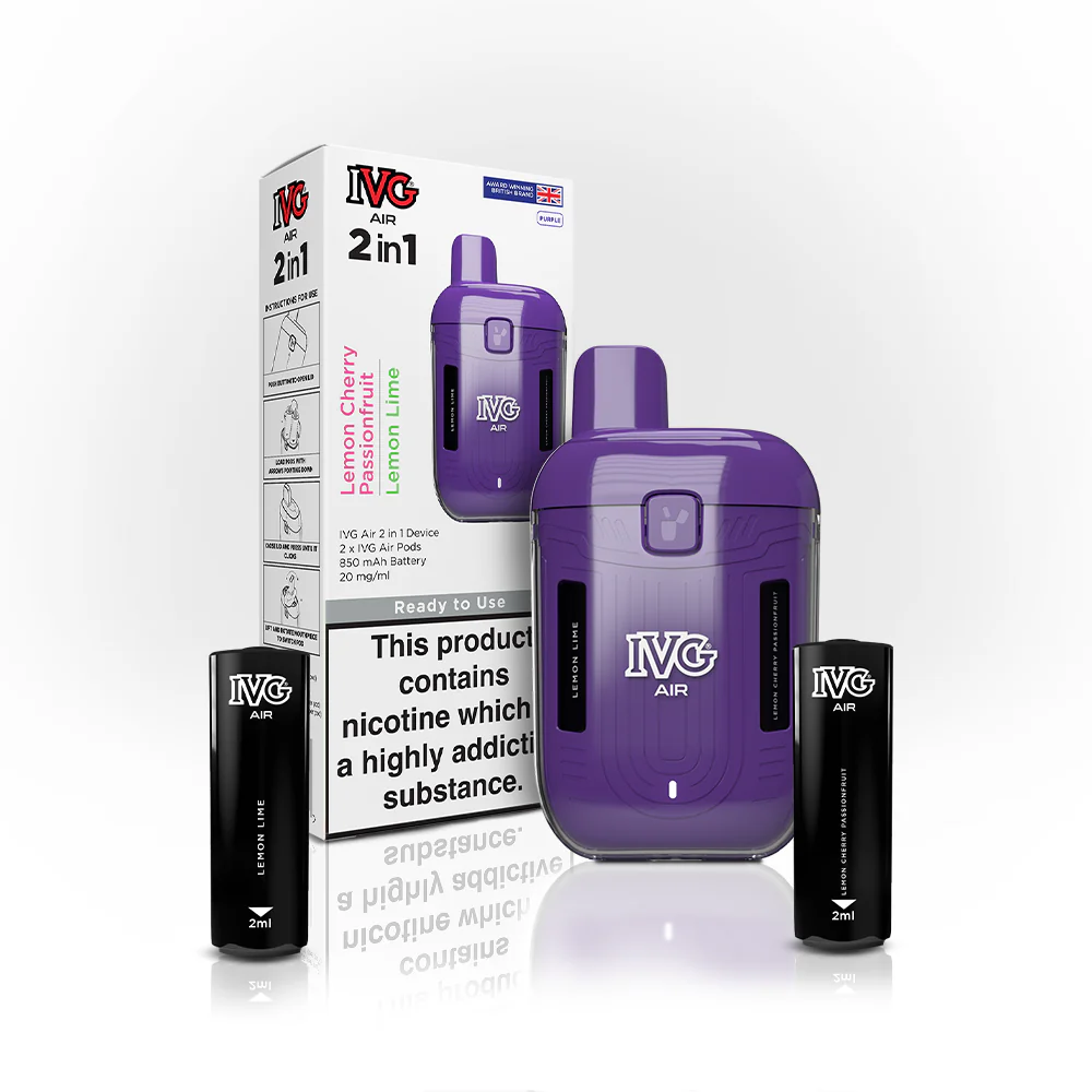  Purple(2 in 1) IVG Air 2 in 1 Disposable Vape Starter Kit 