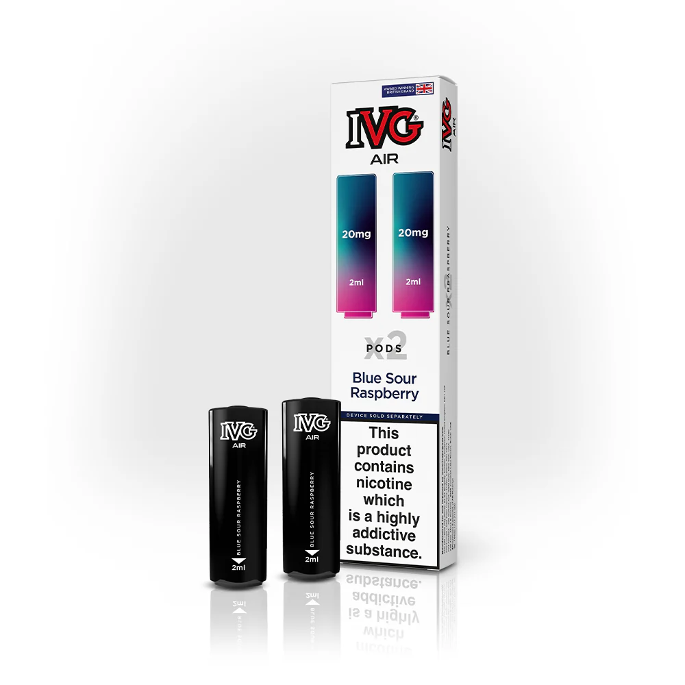 Blue Sour Raspberry IVG Air Prefilled Disposable Vape Pods 20mg