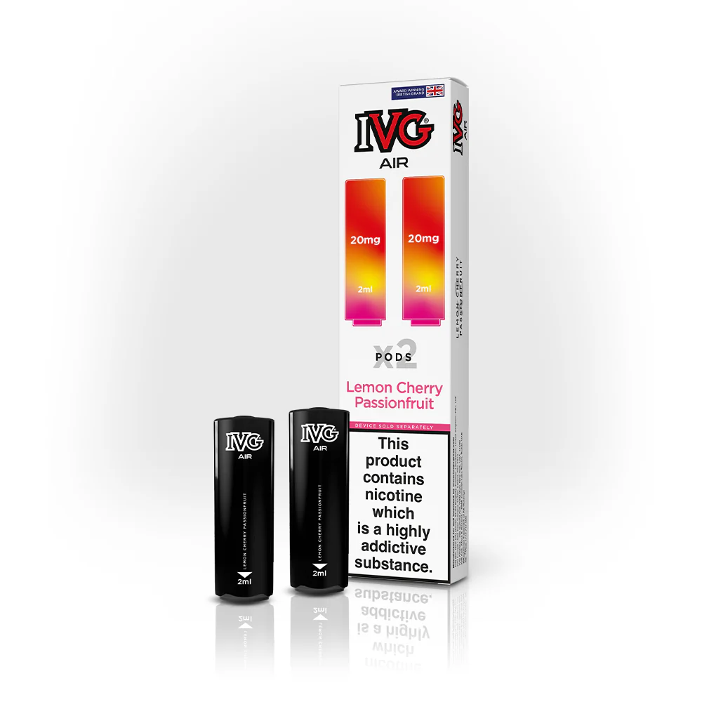 Lemon Cherry Passionfruit IVG Air Prefilled Disposable Vape Pods 20mg