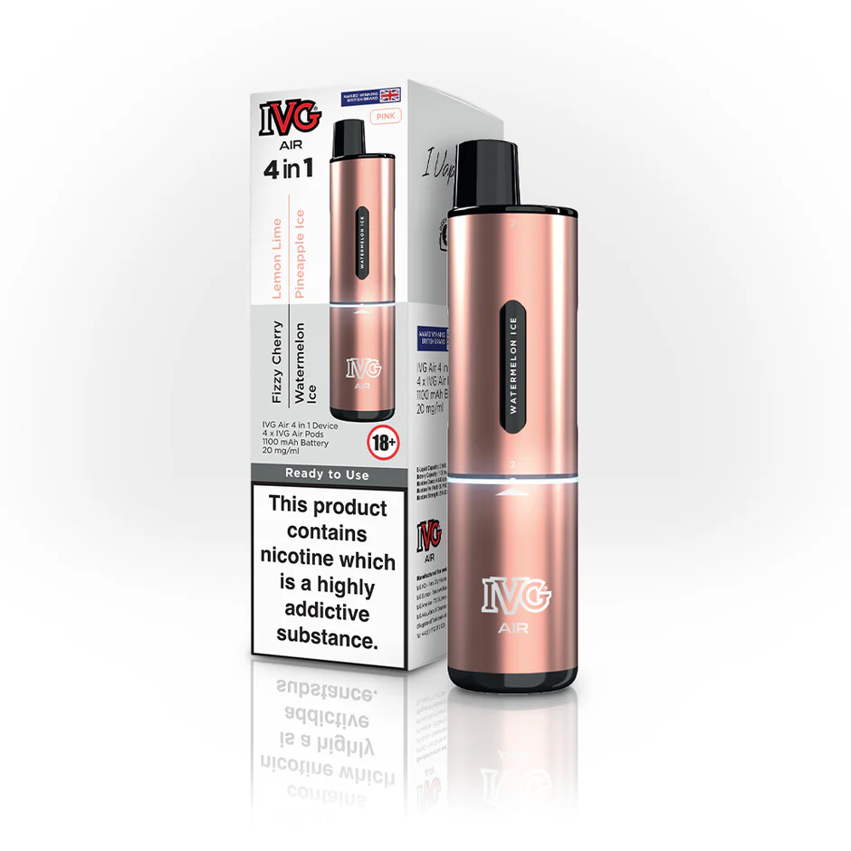  Pink(4 in 1) IVG Air 4 in 1 Rechargeable Vape Kit 