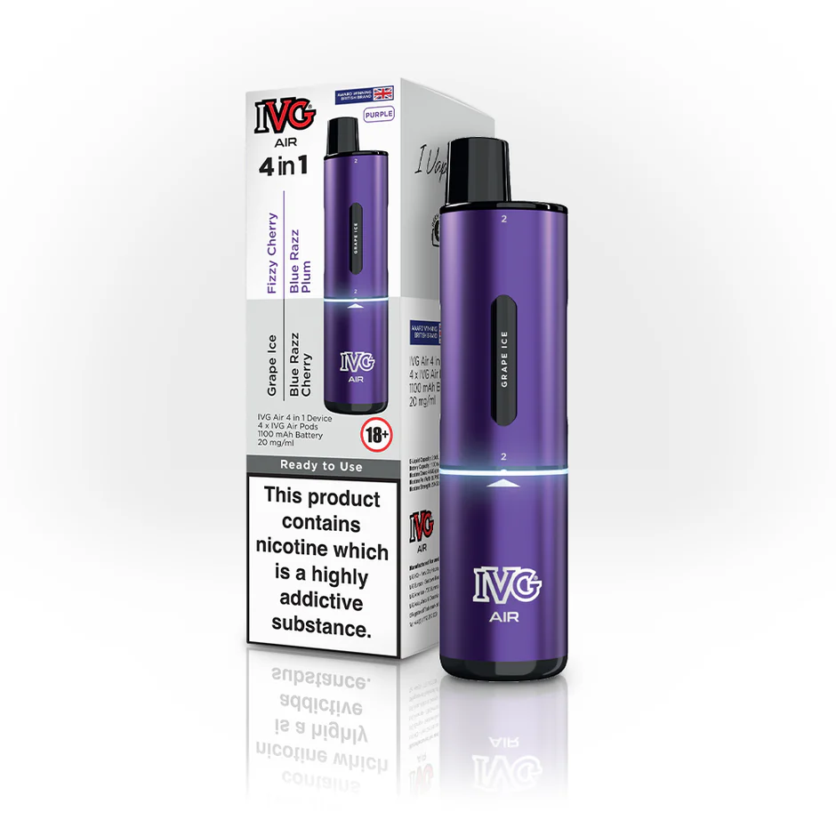  Purple(4 in 1) IVG Air 4 in 1 Rechargeable Vape Kit 