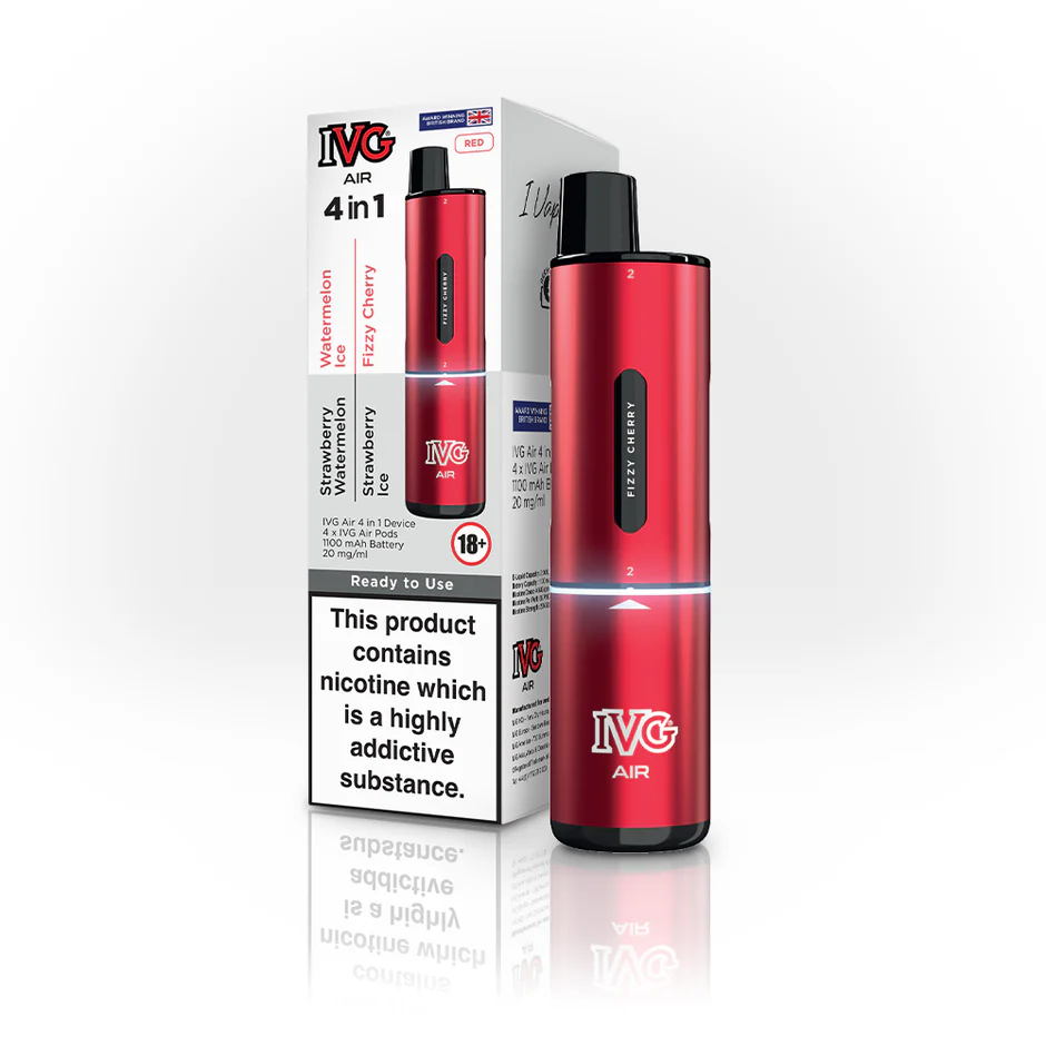  Red(4 in 1) IVG Air 4 in 1 Rechargeable Vape Kit 