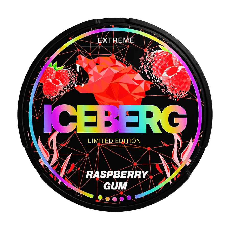  Raspberry Gum Limited Edition Nicotine Pouches by Ice Berg 150mg/g 