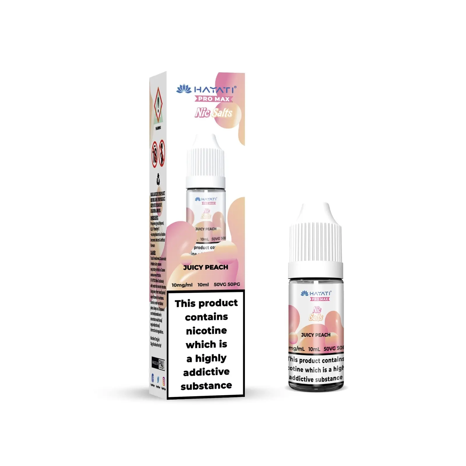 Juicy Peach Nic Salt E-liquid by Hayati Crystal Pro Max 10ml