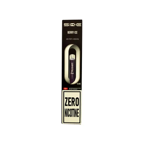  Zero Nicotine SKE Crystal Bar 600 Puff Disposable Vape - Berry Ice 