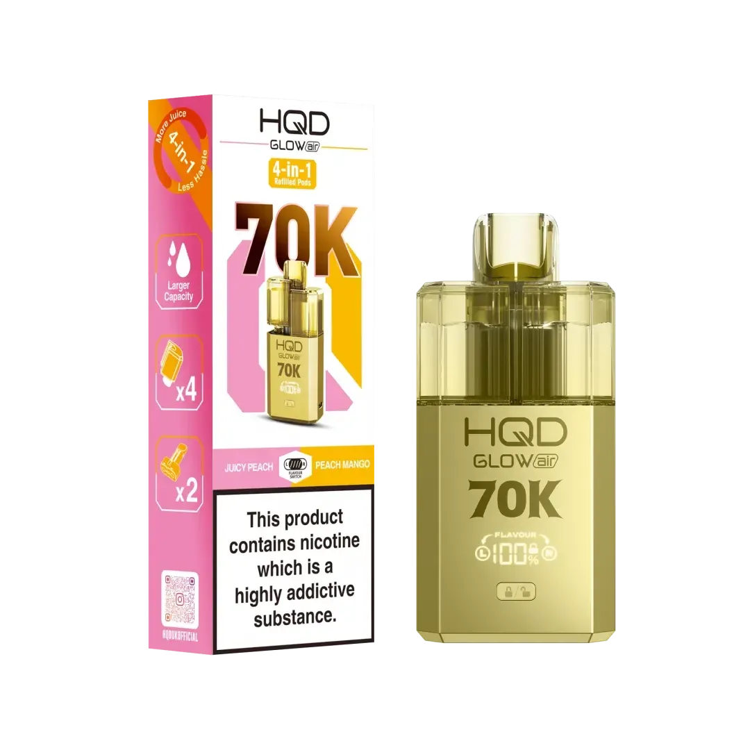 Juicy Peach/Peach Mango HQD Glow Air 70K Vape Kit