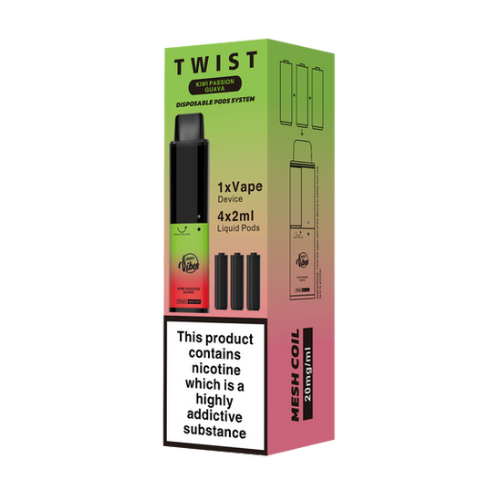  Kiwi Passion Fruit Guava Happy Vibes Twist 3500 Disposable Vape 20mg (Expired-June 2024 ) 