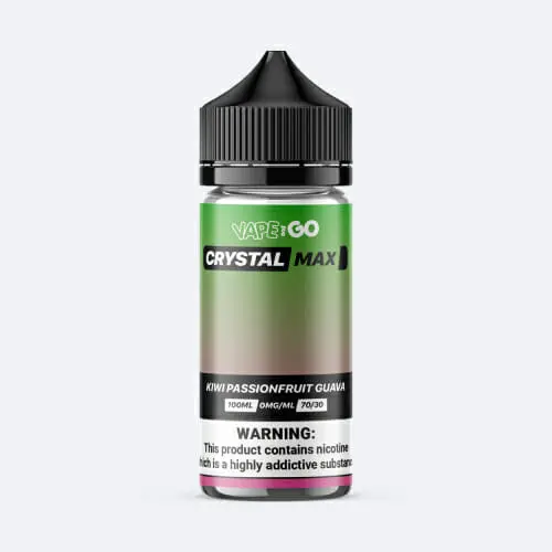  Vape and Go Crystal Max E Liquid – Kiwi Passionfruit Guava – 100ml 