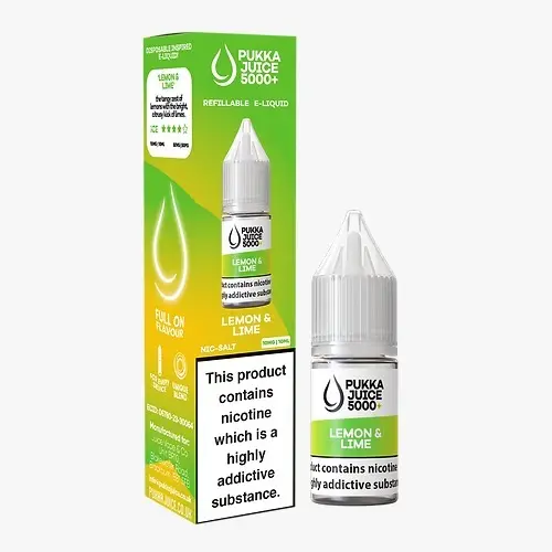 Lemon & Lime Nic Salt E-Liquid by Pukka Juice 5000 10ml