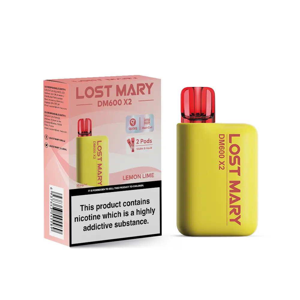 Lost Mary DM600 X2 Disposable Vapes - Lemon Lime| Vape and Go