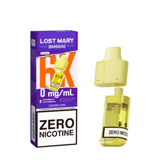 Lemon  Lime Lost Mary BM6000 Prefilled Pods Zero Nicotine