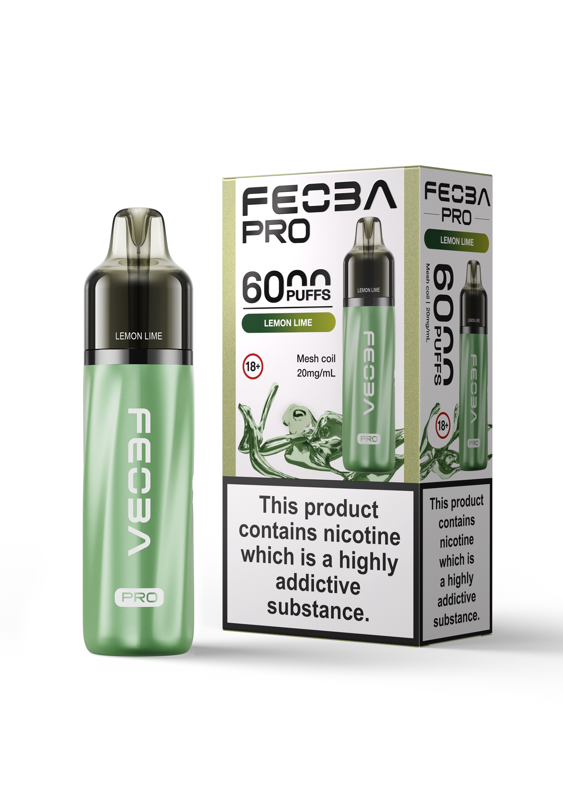 Lemon Lime Feoba Pro 6000 Disposable Vape 20mg