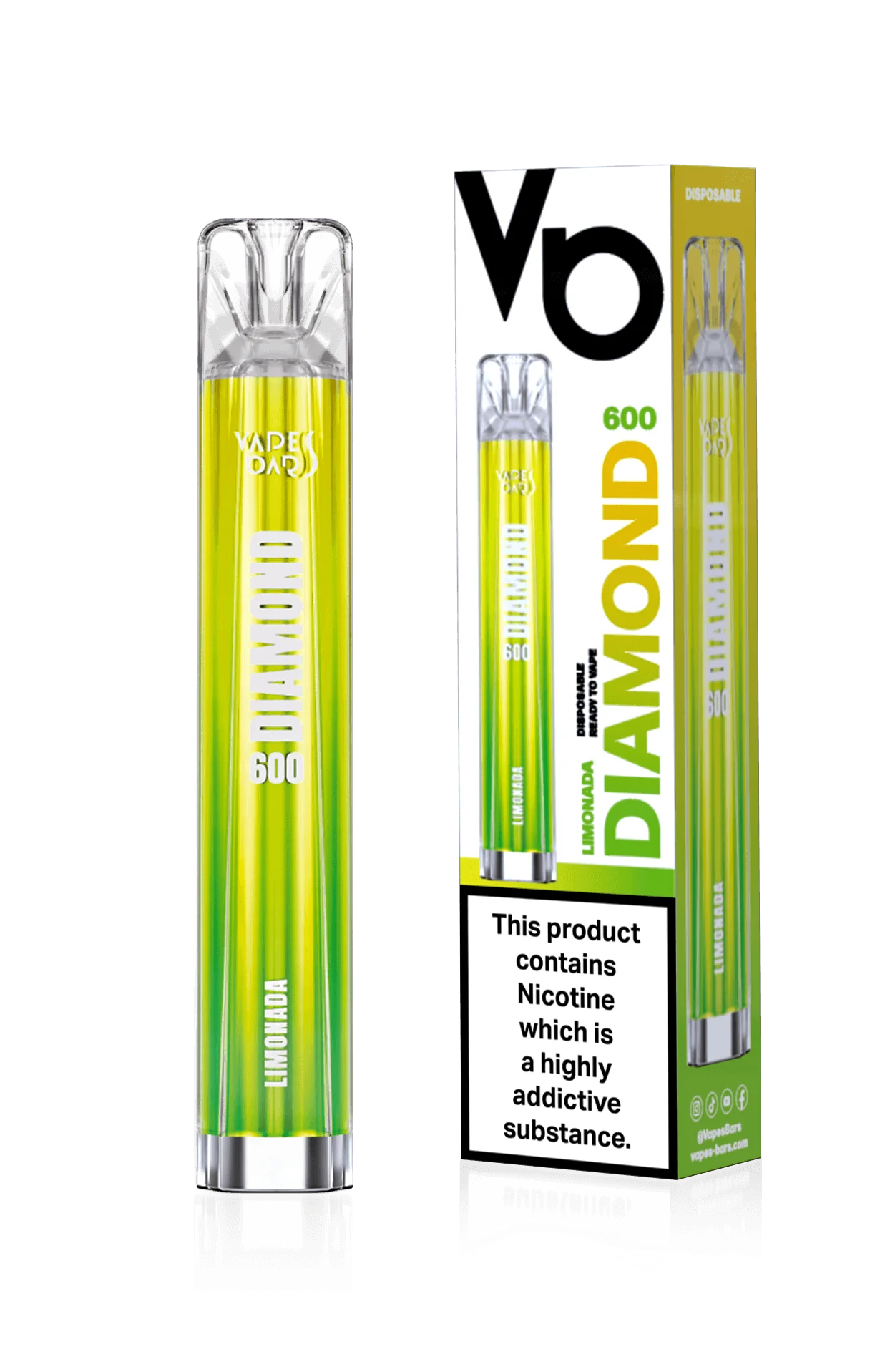  Vapes Bar Diamond Disposable Pen - 20mg - Lemonade 