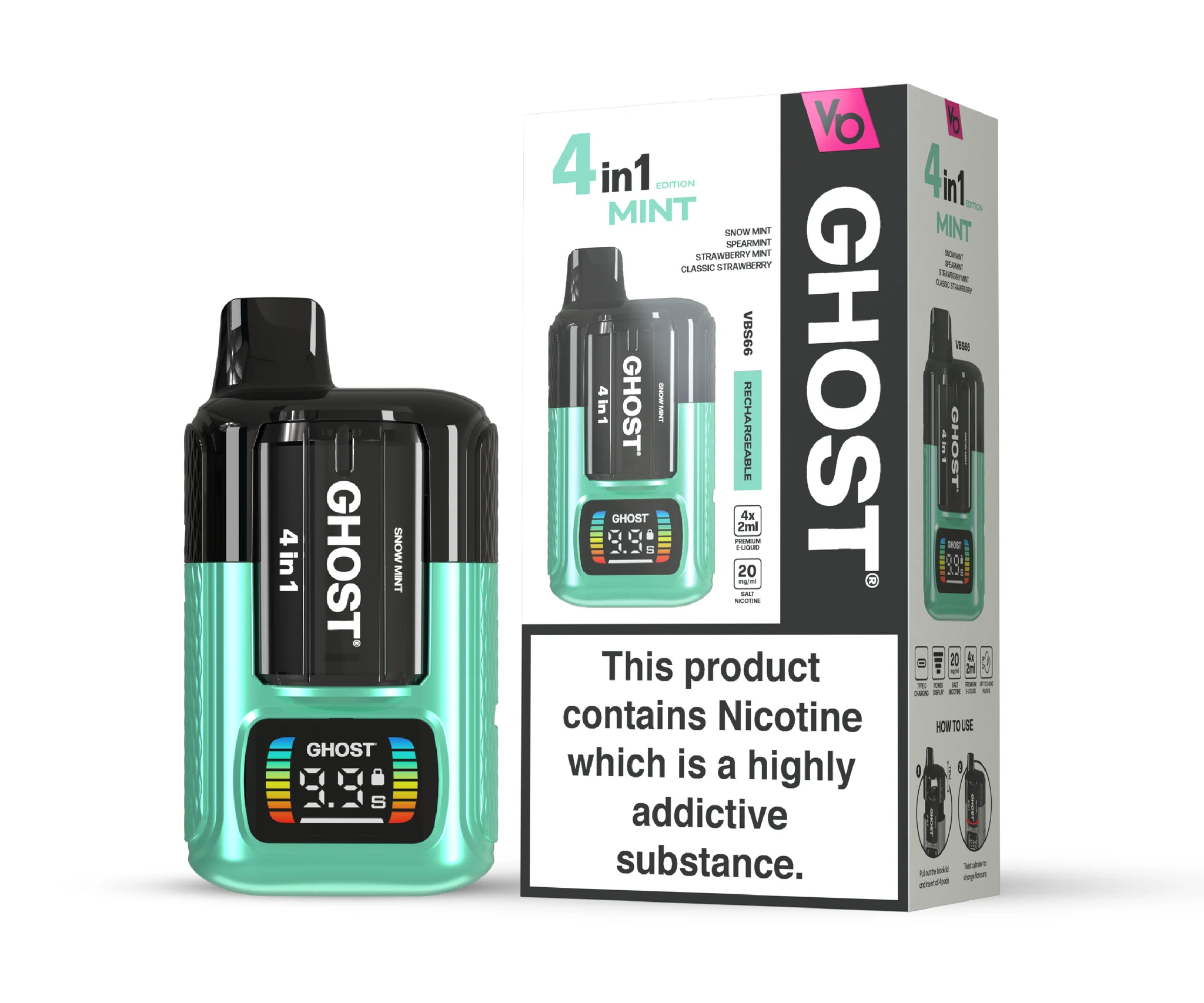 Mint Edition(4 in 1) Ghost 4 in 1 Disposable Vape 