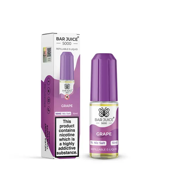 Grape Nic Salt E-Liquid by Bar Juice 5000 Salts 10ml