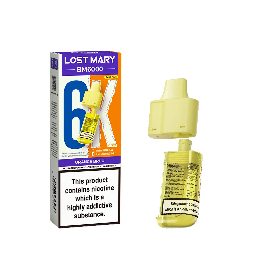 Orange Bruu Lost Mary BM6000 Refill Pods