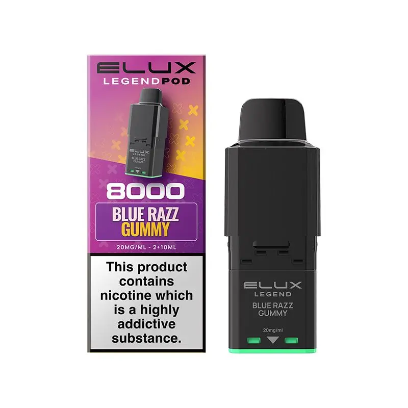 Blue Razz Gummy Elux Legend 8000 Prefilled Pod