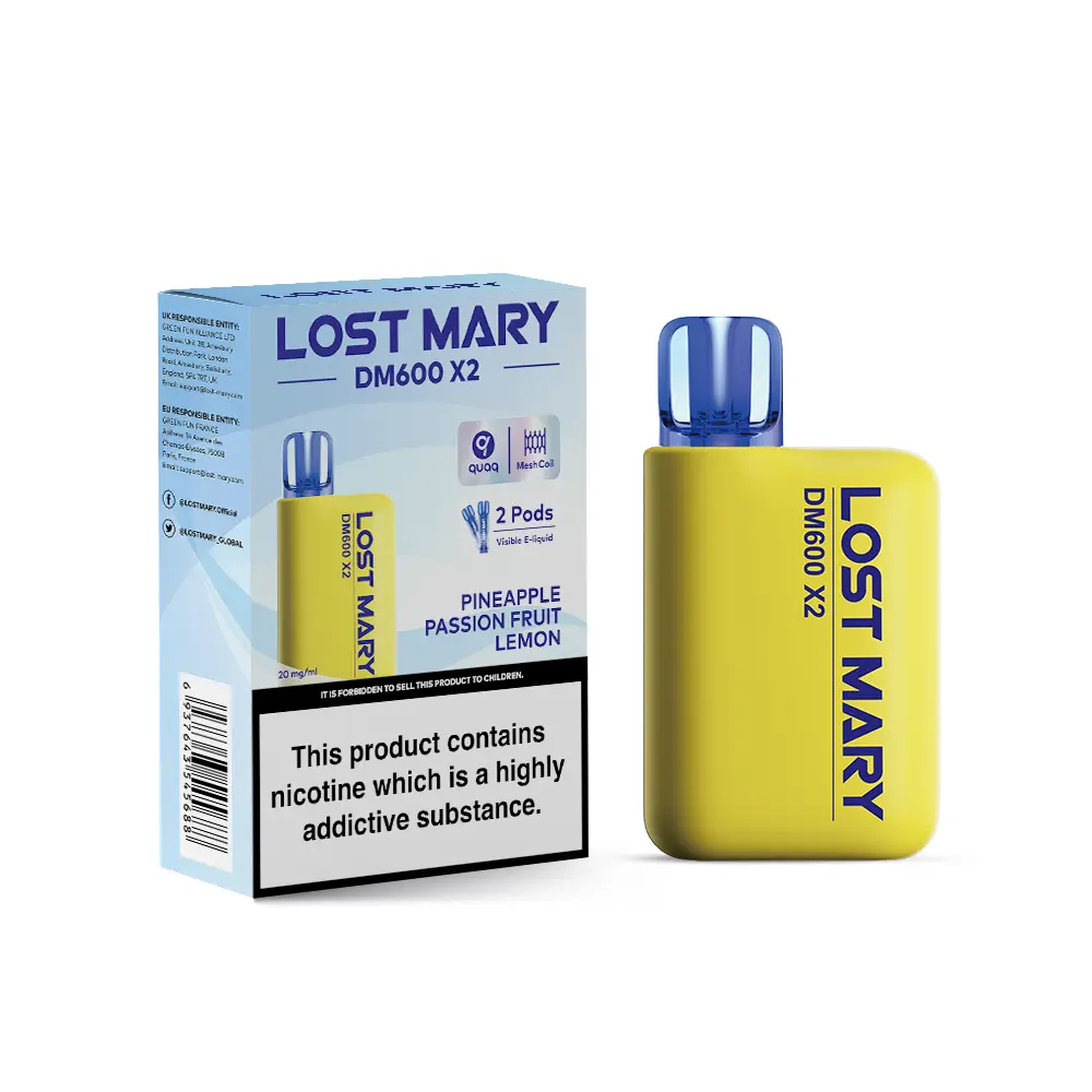 Pineapple Passionfruit Lemon by Lost Mary DM1200 Disposable Vape Kit 20mg