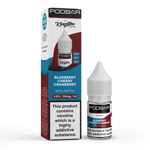  PodBar Salts By Kingston - Blueberry Cherry Cranberry - 10ml 