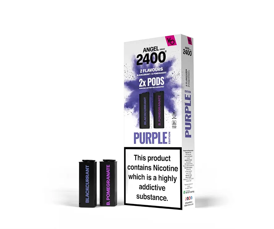  Angel 2400 Prefilled Vape Pods by Vapes Bar - Purple Edition 