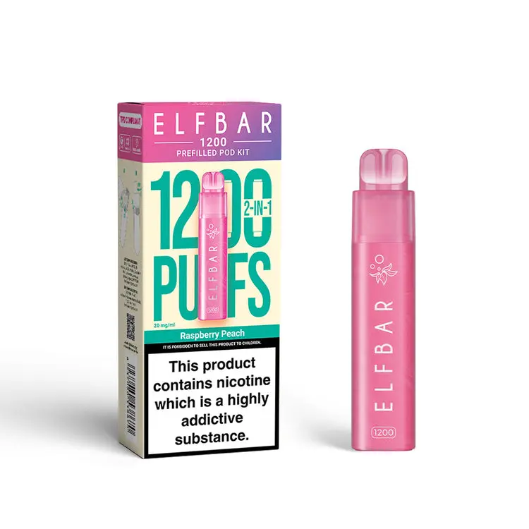 Raspberry Peach by Elf Bar 1200 Prefilled Pod Vape Kit