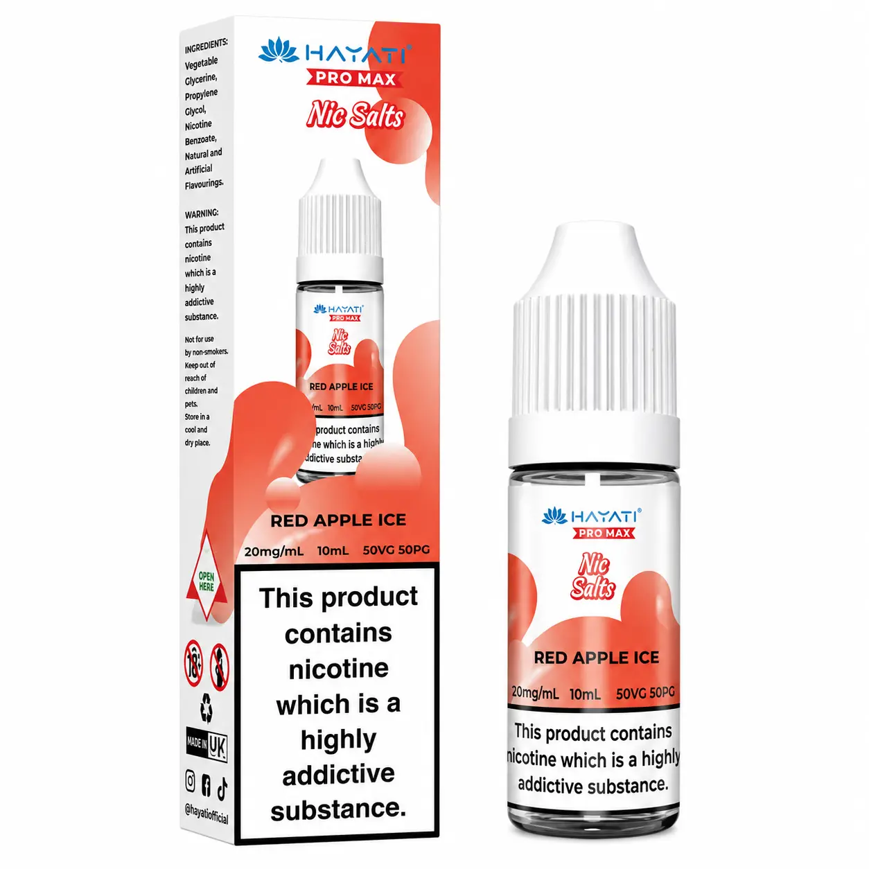 Red Apple Ice Nic Salt E-Liquid by Hayati Pro Max 10ml