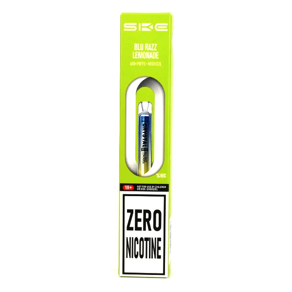  Zero Nicotine SKE Crystal Bar 600 Puff Disposable Vape - Blu Razz Lemonade 