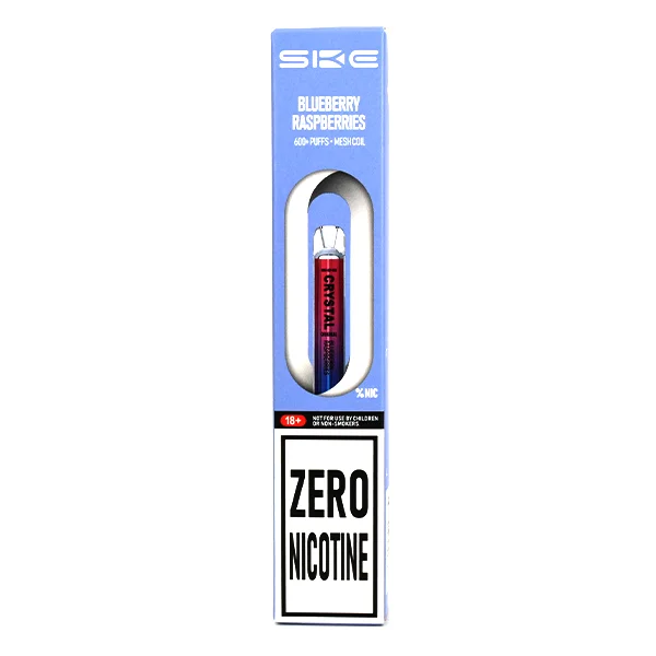  Zero Nicotine SKE Crystal Bar 600 Puff Disposable Vape - Blueberry Raspberries 