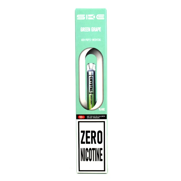  Zero Nicotine SKE Crystal Bar 600 Puff Disposable Vape - Green Grape 