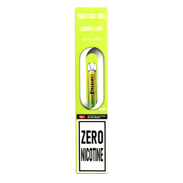  Zero Nicotine SKE Crystal Bar 600 Puff Disposable Vape - Lemon and Lime 