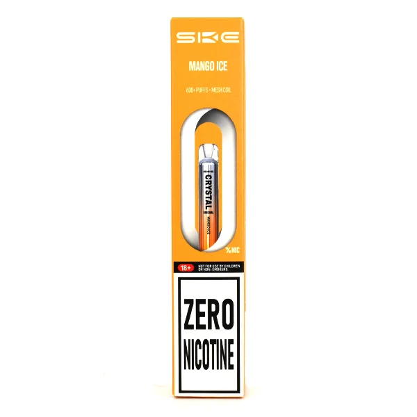  Zero Nicotine SKE Crystal Bar 600 Puff Disposable Vape - Mango Ice 