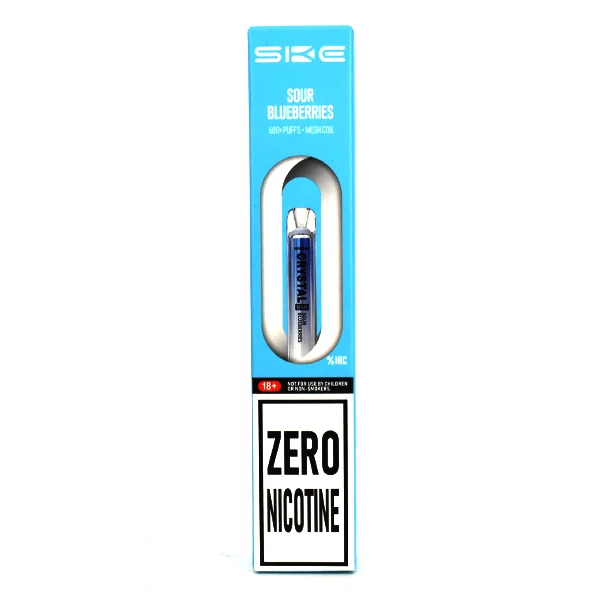  Zero Nicotine SKE Crystal Bar 600 Puff Disposable Vape - Sour Blueberries 