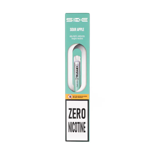  Zero Nicotine SKE Crystal Bar 600 Puff Disposable Vape - Sour Apple 