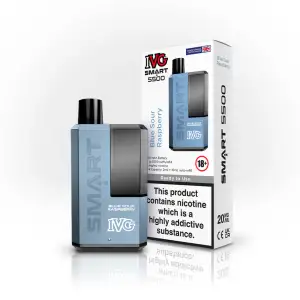 Blue Sour Raspberry IVG Smart 5500 Disposable Vape Kit 20mg