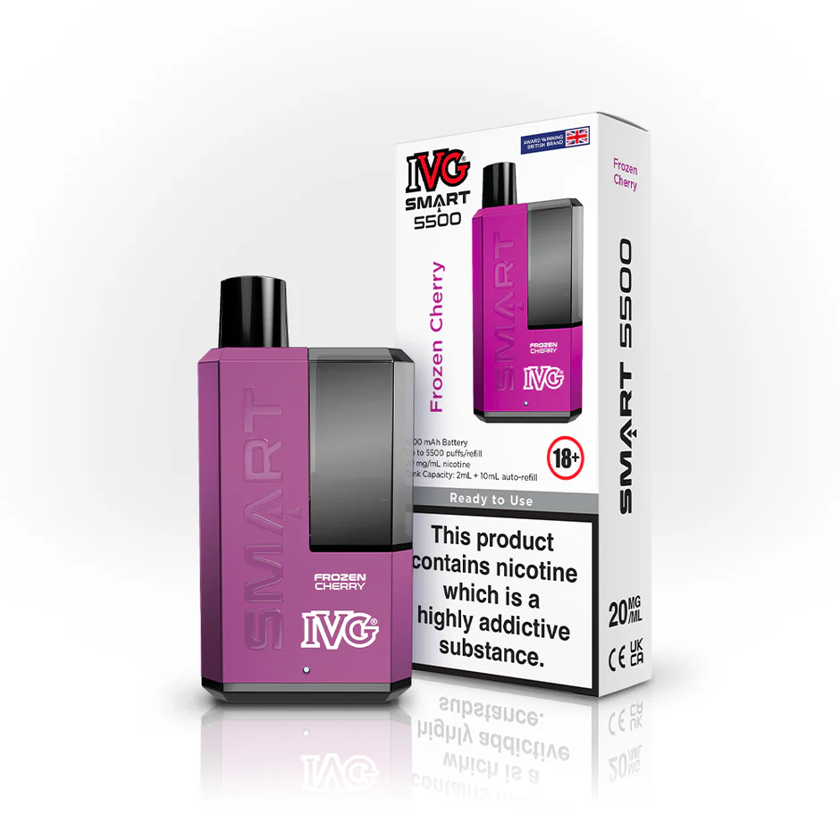  Frozen Cherry IVG Smart 5500 Disposable Vape Kit 20mg 