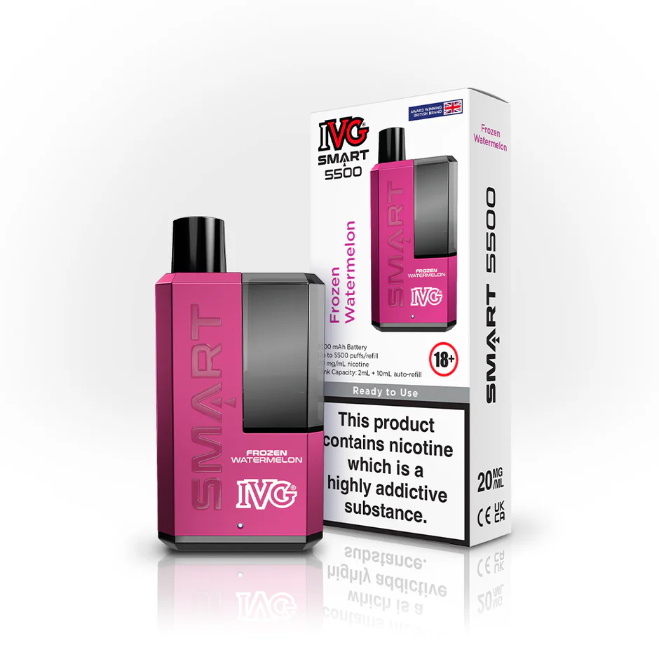  Frozen Watermelon IVG Smart 5500 Disposable Vape Kit 20mg 