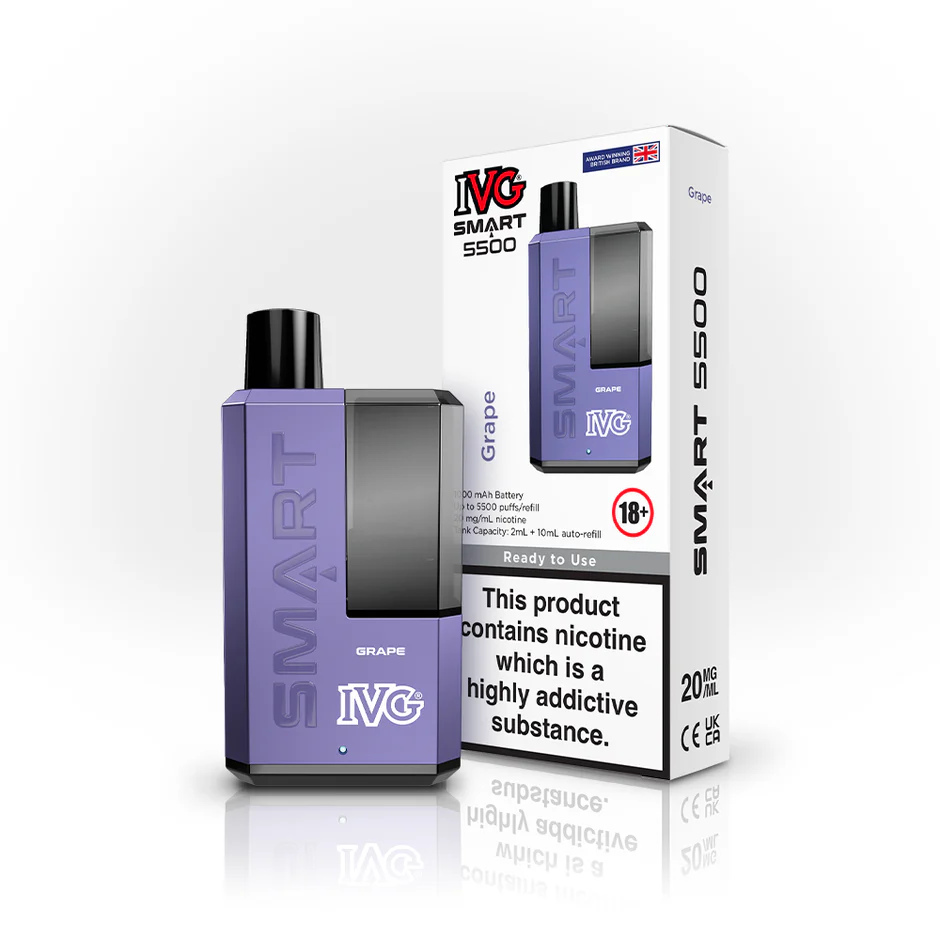  Grape IVG Smart 5500 Disposable Vape Kit 20mg 