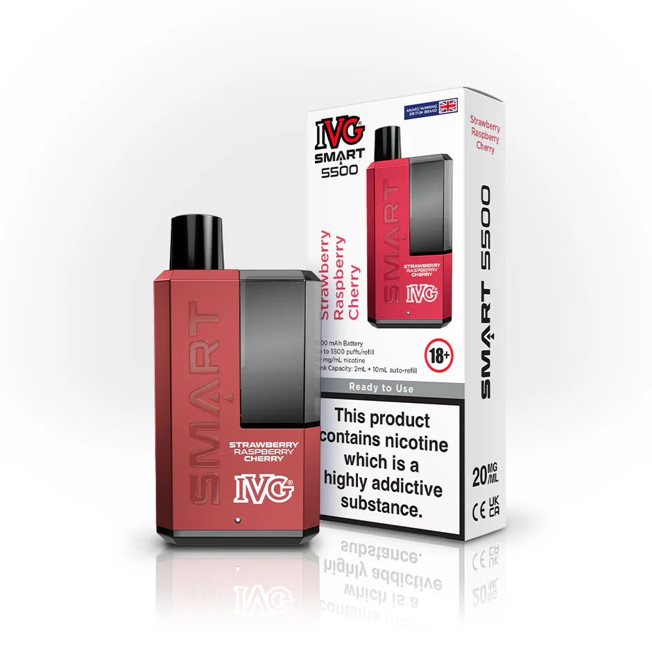 Strawberry Raspberry Cherry IVG Smart 5500 Disposable Vape Kit 20mg