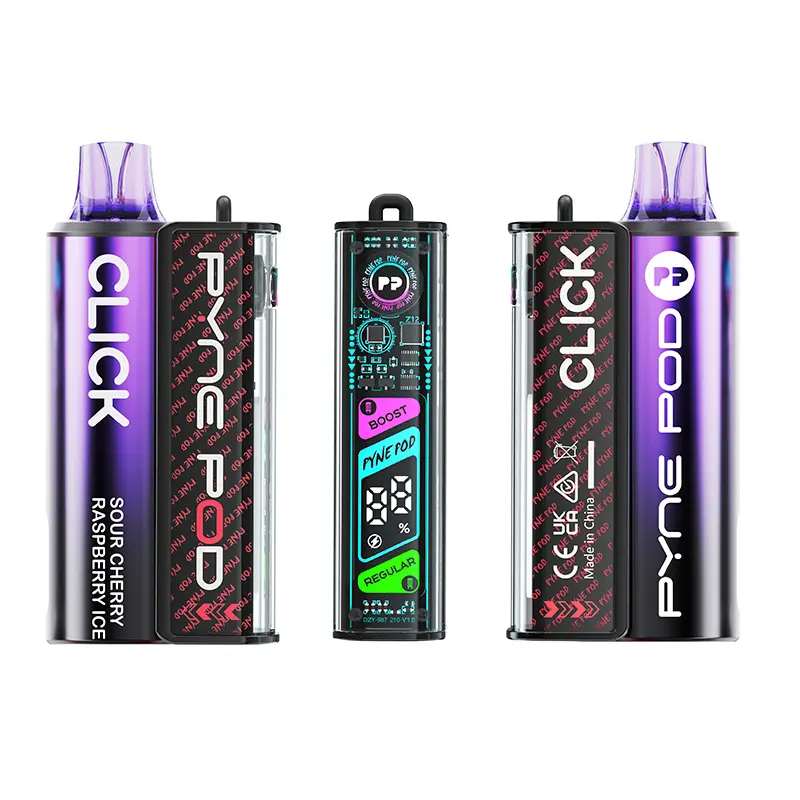 Sour Cherry Raspberry Ice Pyne Pod Click 10K Disposable Vape Kit 