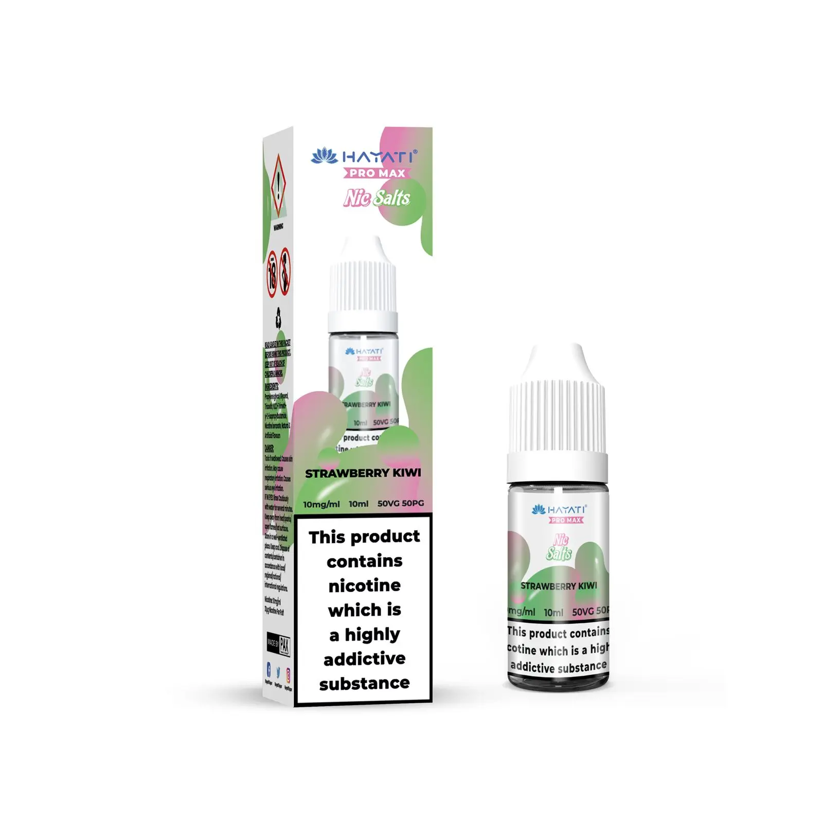 Hayati Crystal Pro Max Nic Salts Strawberry Kiwi 10ml Vape And Go