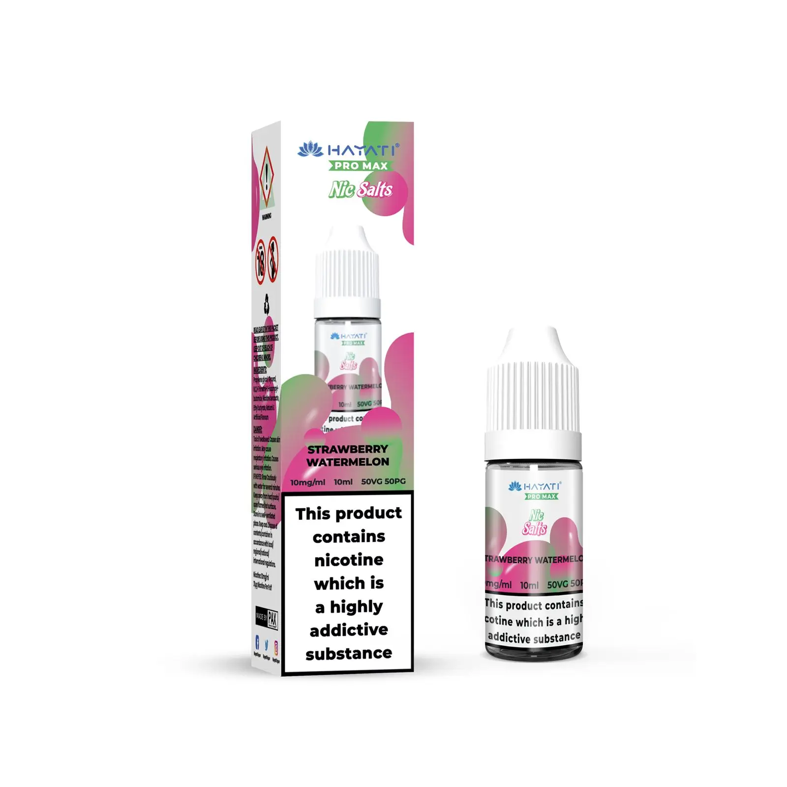  Strawberry Watermelon Nic Salt E-Liquid by Hayati Crystal Pro Max 10ml 